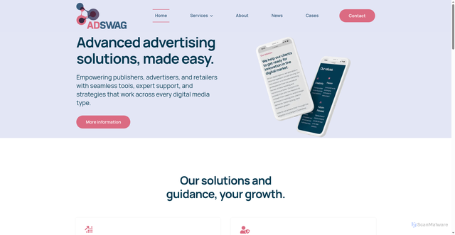 Security scan screenshot of https://adswag.nl