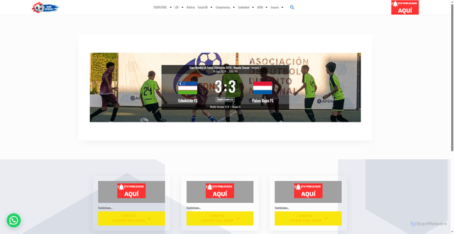 Security scan screenshot of https://accion-deportiva.com/Partido/uzbekist%C3%A1n-fs-pa%C3%ADses-bajos-fs-2024-09-14/