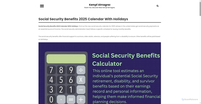Security scan screenshot of https://kempfalmagrez.pages.dev/kmpfsvk-social-security-benefits-2025-calendar-with-holidays-lmgrzwrva/
