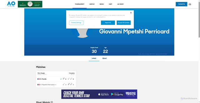 Security scan screenshot of https://ausopen.com/players/france/giovanni-mpetshi-perricard
