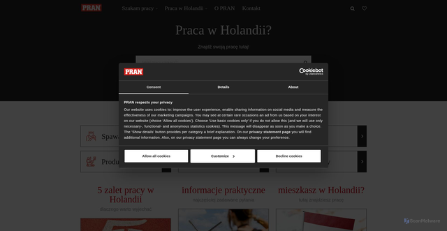 Security scan screenshot of https://pran.pl