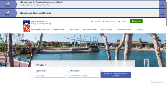 Security scan screenshot of https://www.normanok.gov/