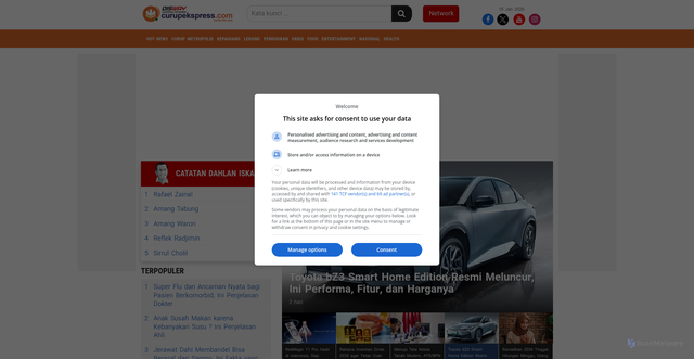 Security scan screenshot of https://curupekspress.disway.id