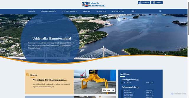 Security scan screenshot of https://uddevalla-hamn.se