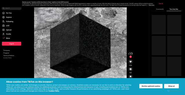 Security scan screenshot of https://vt.tiktok.com/ZS9c687pa/