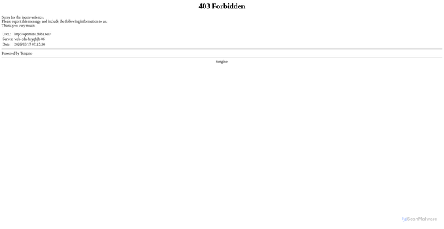 Security scan screenshot of https://optimize.duba.net