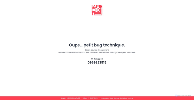 Security scan screenshot of https://www.laredoute.fr