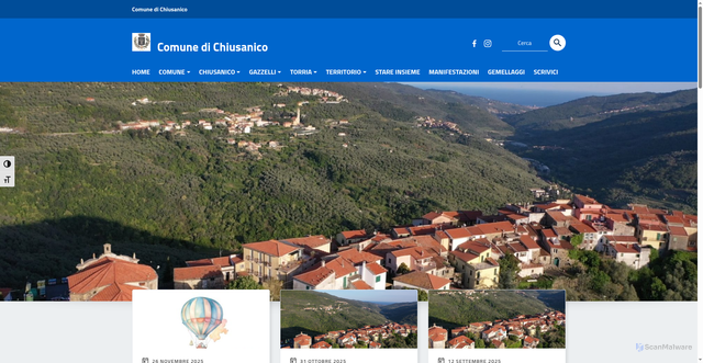 Security scan screenshot of https://www.comune.chiusanico.im.it/
