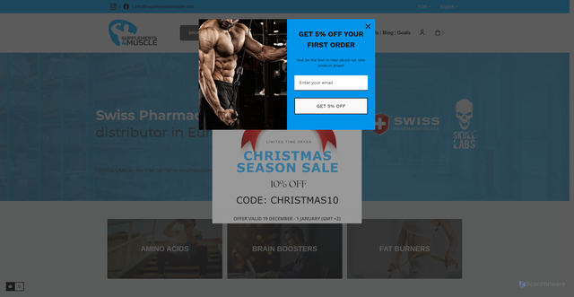 Security scan screenshot of https://supplements4muscle.com