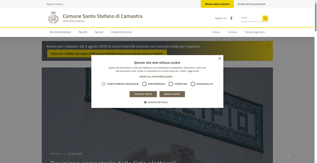 Security scan screenshot of https://comune.santostefanodicamastra.me.it/