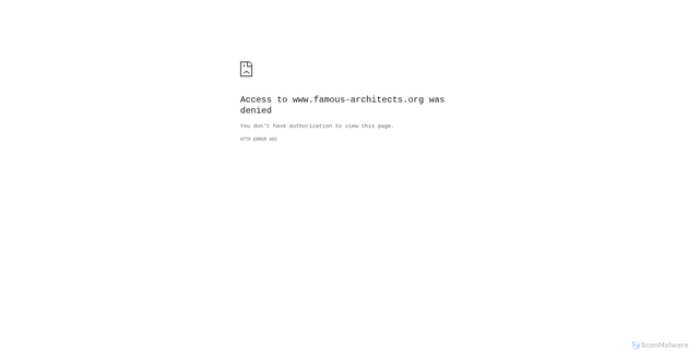 Security scan screenshot of http://www.famous-architects.org/frank-gehry/