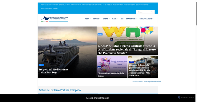 Security scan screenshot of https://www.adsptirrenocentrale.it