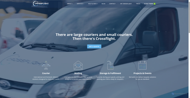 Security scan screenshot of https://crossflight.com
