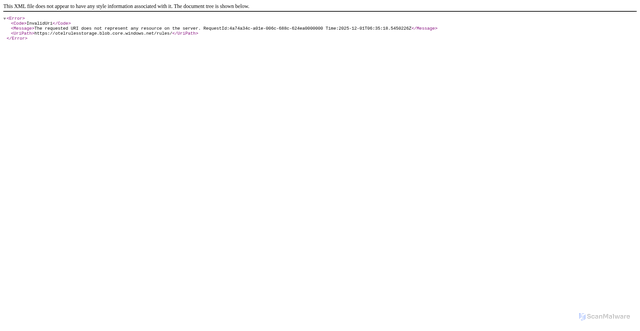Security scan screenshot of https://otelrules.svc.static.microsoft/