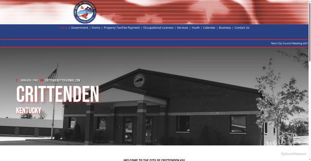 Security scan screenshot of https://cityofcrittendenky.gov/