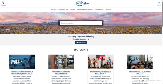 Security scan screenshot of https://www.fcgov.com/