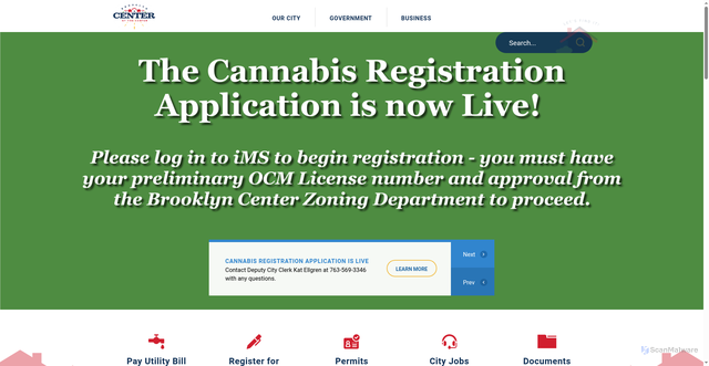 Security scan screenshot of https://www.brooklyncentermn.gov/
