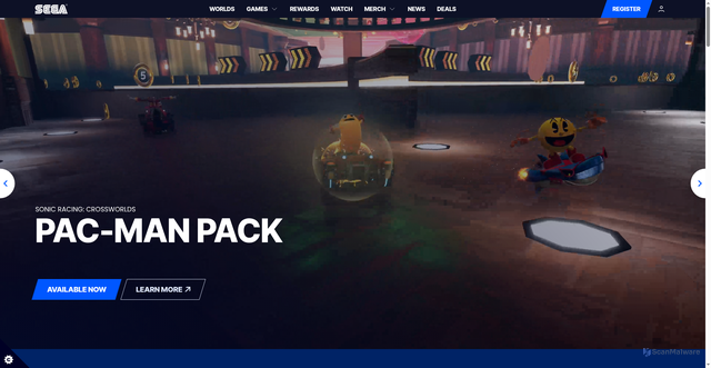 Security scan screenshot of https://www.sega.com