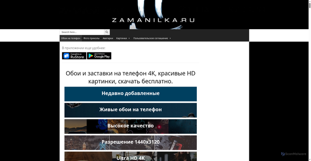 Security scan screenshot of https://zamanilka.ru