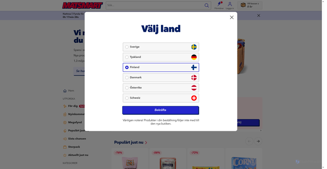 Security scan screenshot of https://matsmart.se