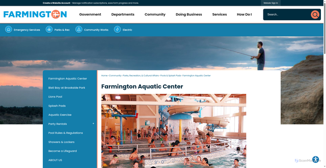 Security scan screenshot of https://www.farmingtonnm.gov/753/Farmington-Aquatic-Center