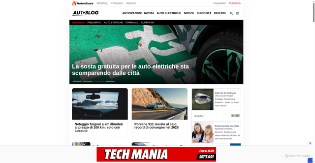Security scan screenshot of https://autoblog.it