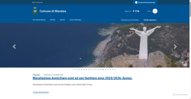 Security scan screenshot of https://www.comune.maratea.pz.it/