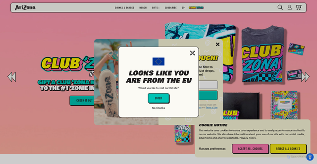 Security scan screenshot of https://drinkarizona.com/?srsltid=AfmBOor7nFQ_ynQcOAKnZEw5i0g8NqQH5PGdSKndNDn0kdUj2ZNUPtNx