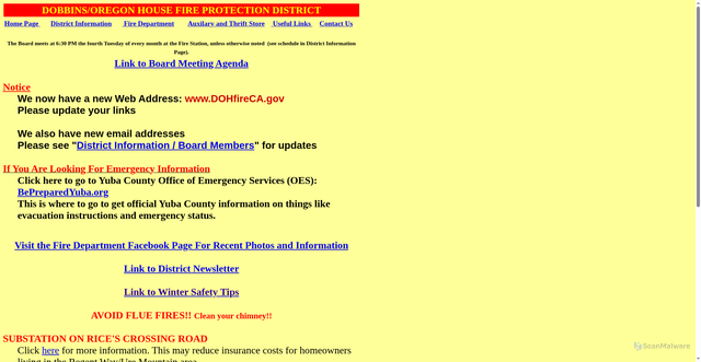 Security scan screenshot of https://dohfireca.gov/