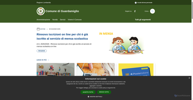 Security scan screenshot of https://www.comune.guardamiglio.lo.it/it