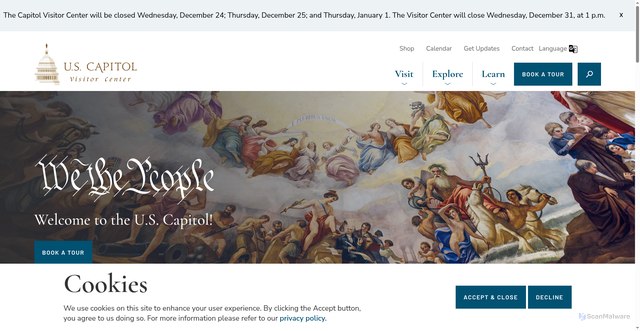 Security scan screenshot of https://www.visitthecapitol.gov/