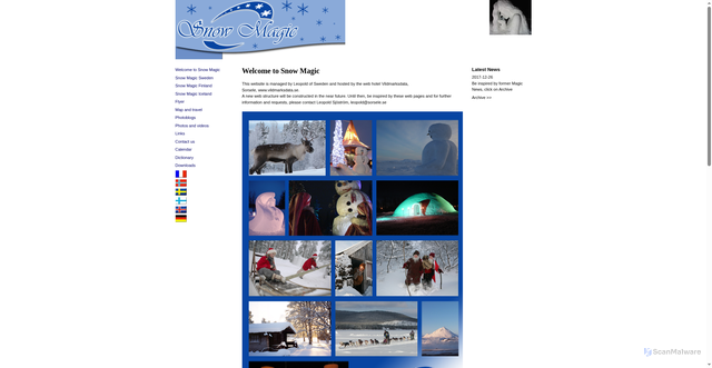 Security scan screenshot of https://snowmagic.se