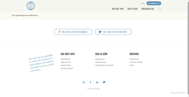 Security scan screenshot of https://sobersupport.se