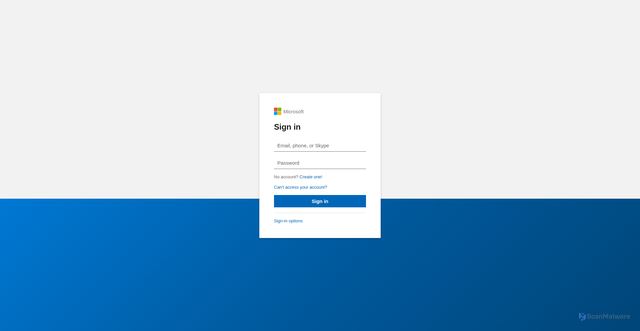 Security scan screenshot of https://phishing-test1.scanmalware.com