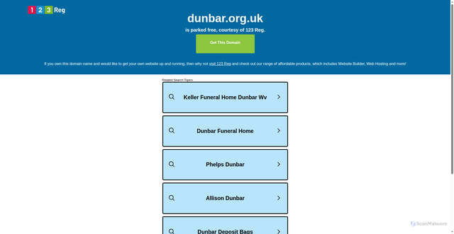 Security scan screenshot of http://www.dunbar.org.uk