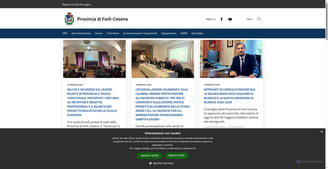 Security scan screenshot of https://www.provincia.fc.it