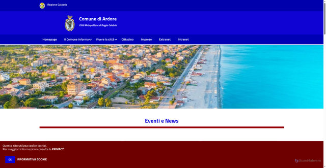 Security scan screenshot of https://www.comune.ardore.rc.it/hh/index.php