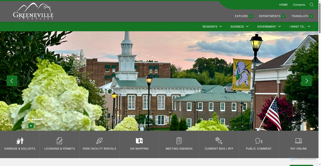 Security scan screenshot of https://www.greenevilletn.gov/
