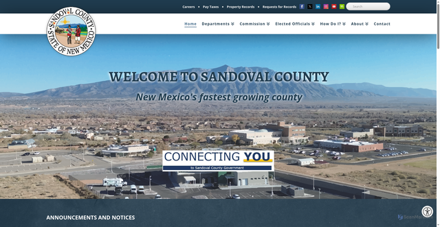 Security scan screenshot of https://www.sandovalcountynm.gov/