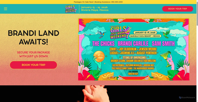 Security scan screenshot of https://www.girlsjustwannaweekend.com/