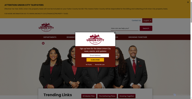 Security scan screenshot of https://www.unioncityga.gov/