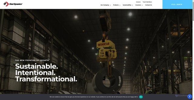 Security scan screenshot of https://steeldynamics.com