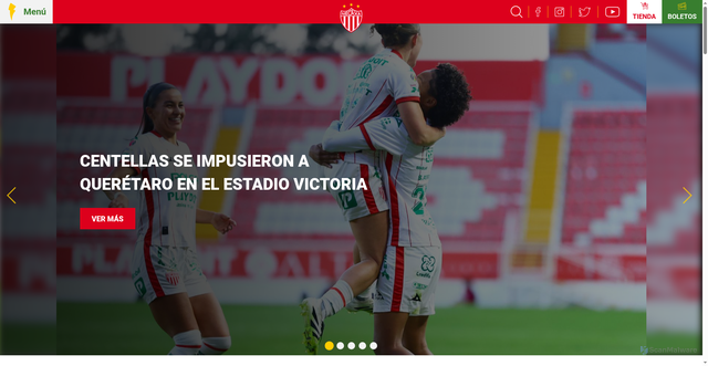 Security scan screenshot of https://www.clubnecaxa.mx/