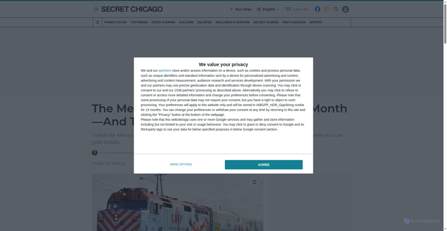 Security scan screenshot of https://secretchicago.com/the-metra-holiday-train-returns-next-month-and-tickets-go-on-sale-today/