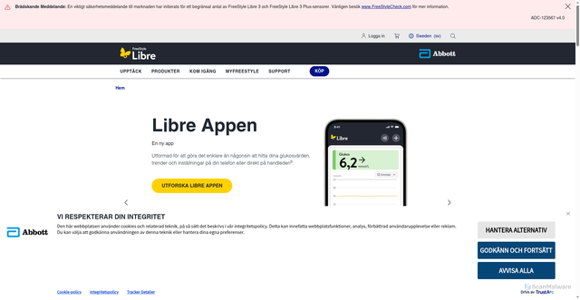 Security scan screenshot of https://www.freestyle.abbott