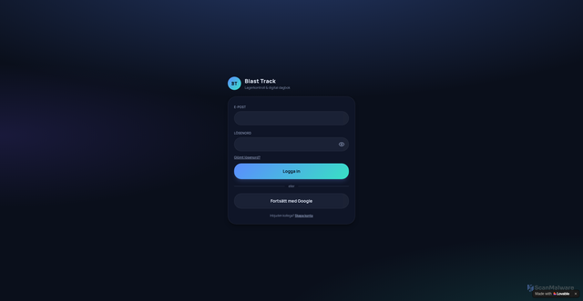 Security scan screenshot of https://blasttrack.se