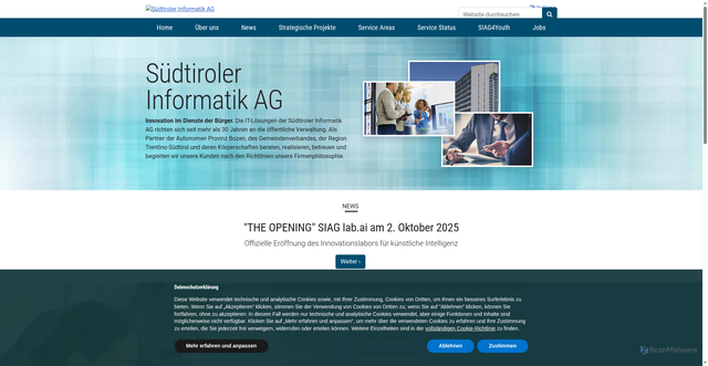Security scan screenshot of https://www.siag.it/