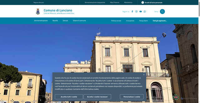 Security scan screenshot of https://www.comune.lanciano.ch.it/