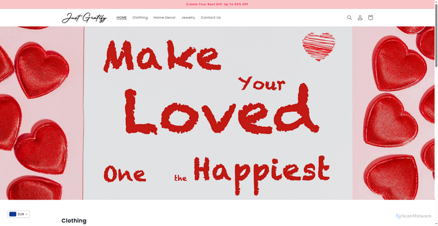 Security scan screenshot of https://justgratify.com/