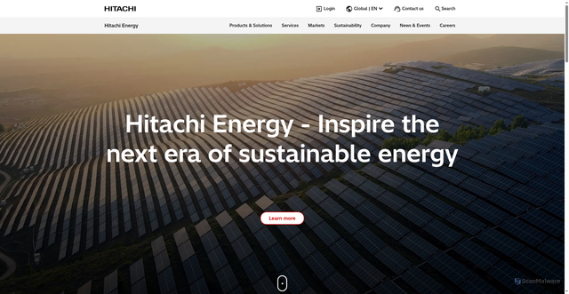 Security scan screenshot of https://hitachi-powergrids.com